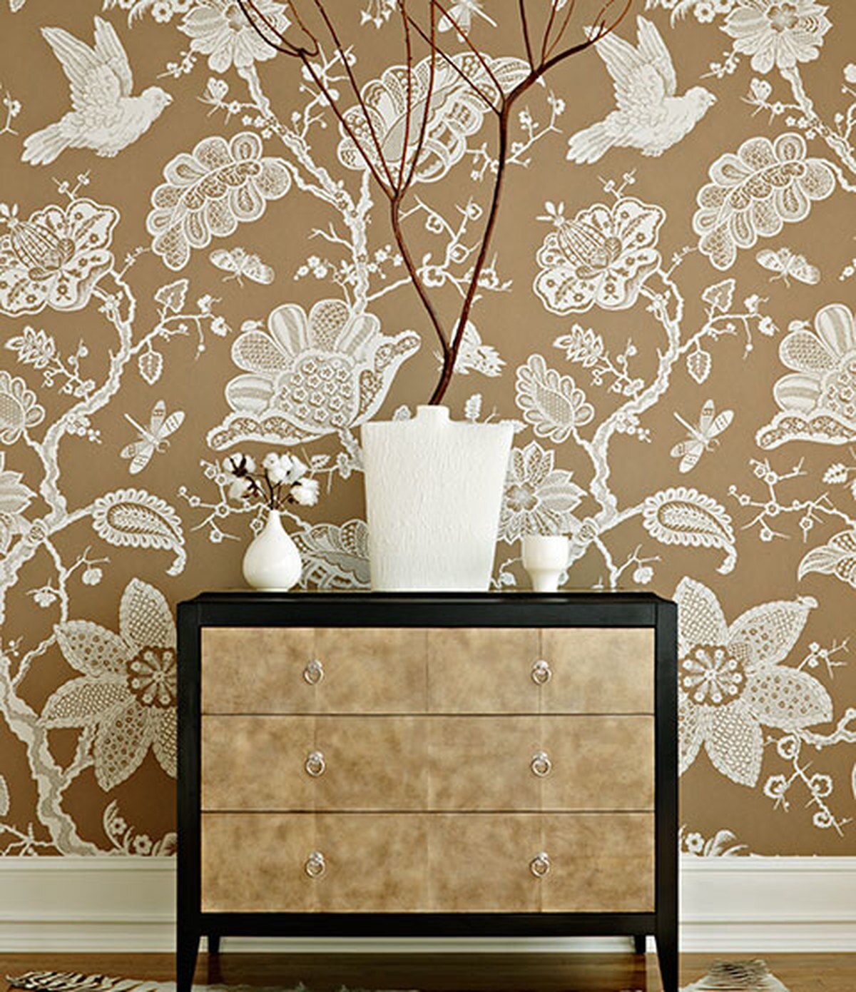 Schumacher Bali Vine Wallpaper Mocha 5005002 - Wallpaper - HD Wallpaper 