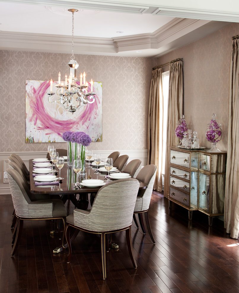Toronto Horchow Mirrors With Silk Curtains And Drapes - Dining Room - HD Wallpaper 