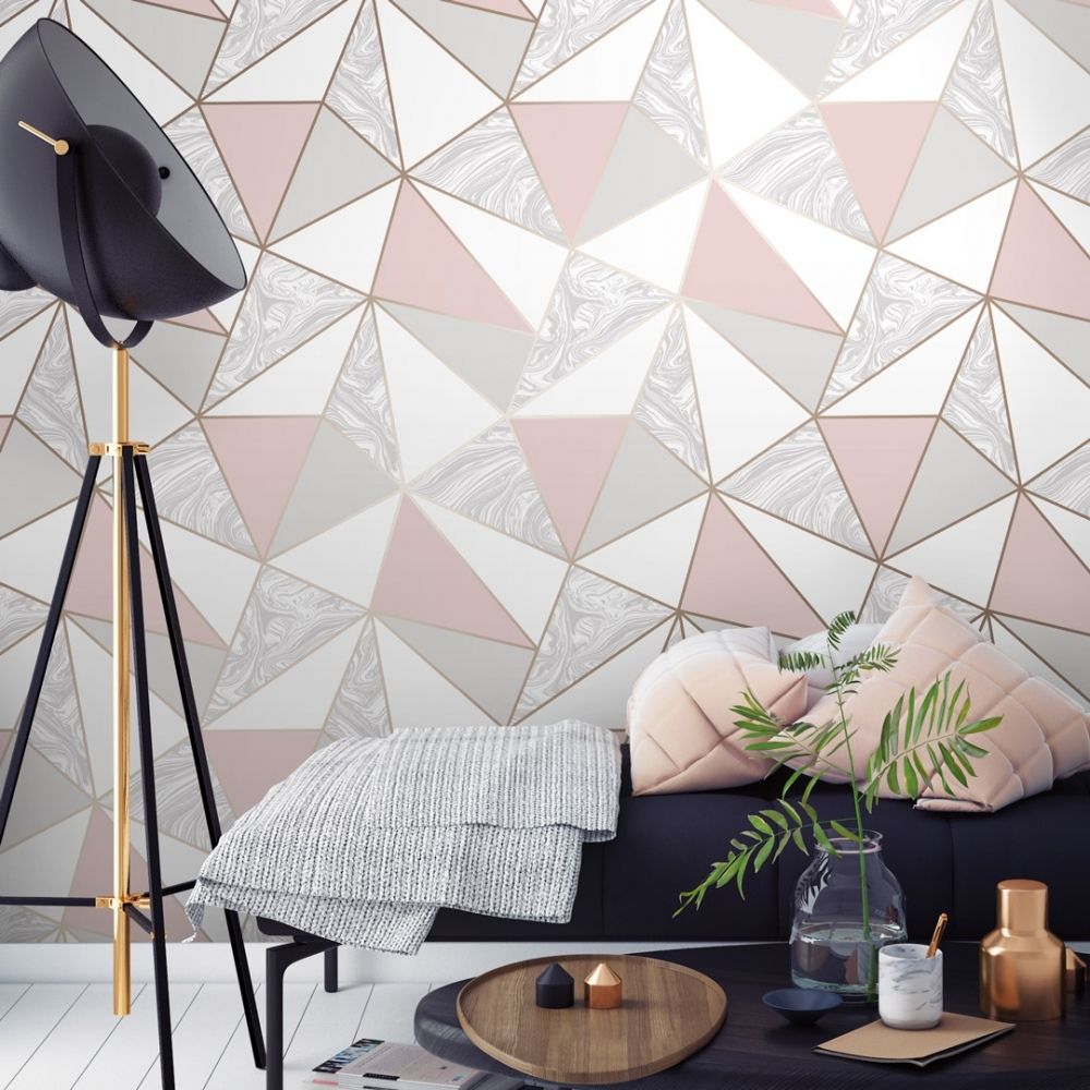 Marble Pink Wallpaper Room - HD Wallpaper 