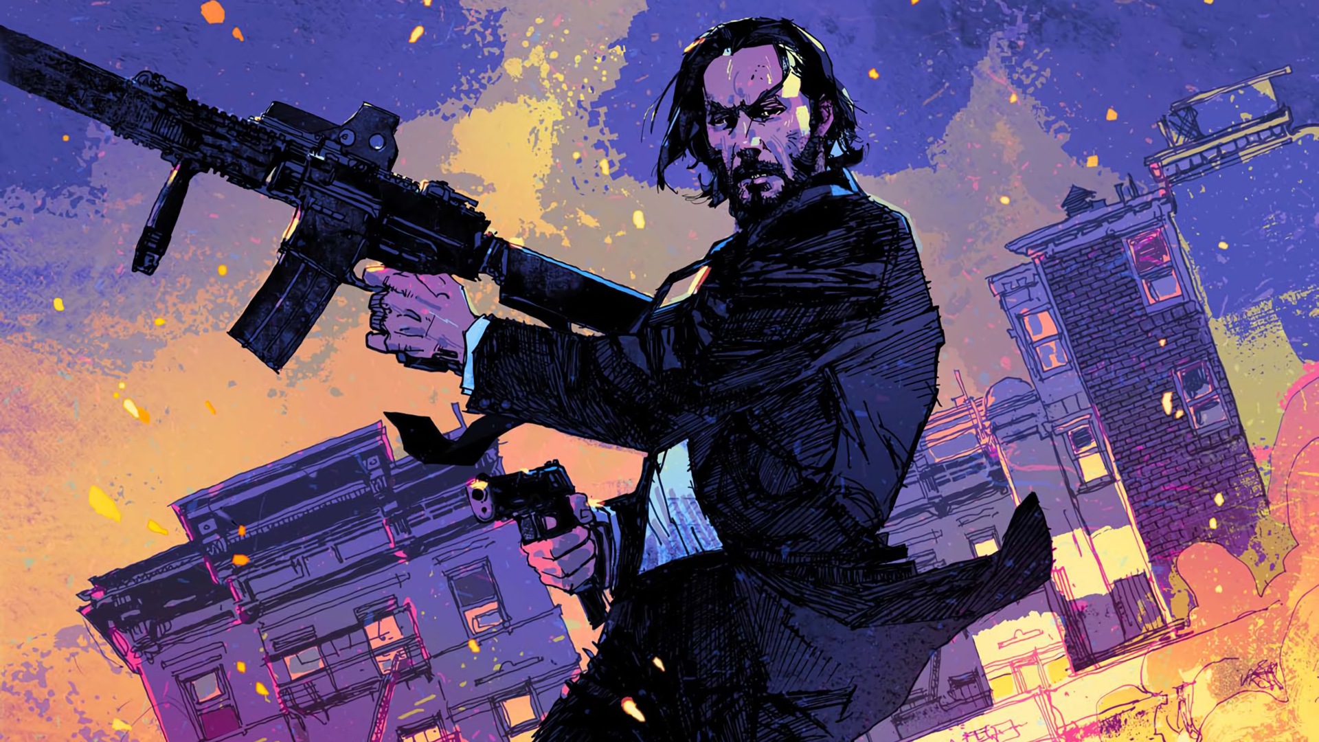 Download This Hd Wallpaper Keanu Reeves John Wick 2 - John Wick Wallpaper Art - HD Wallpaper 