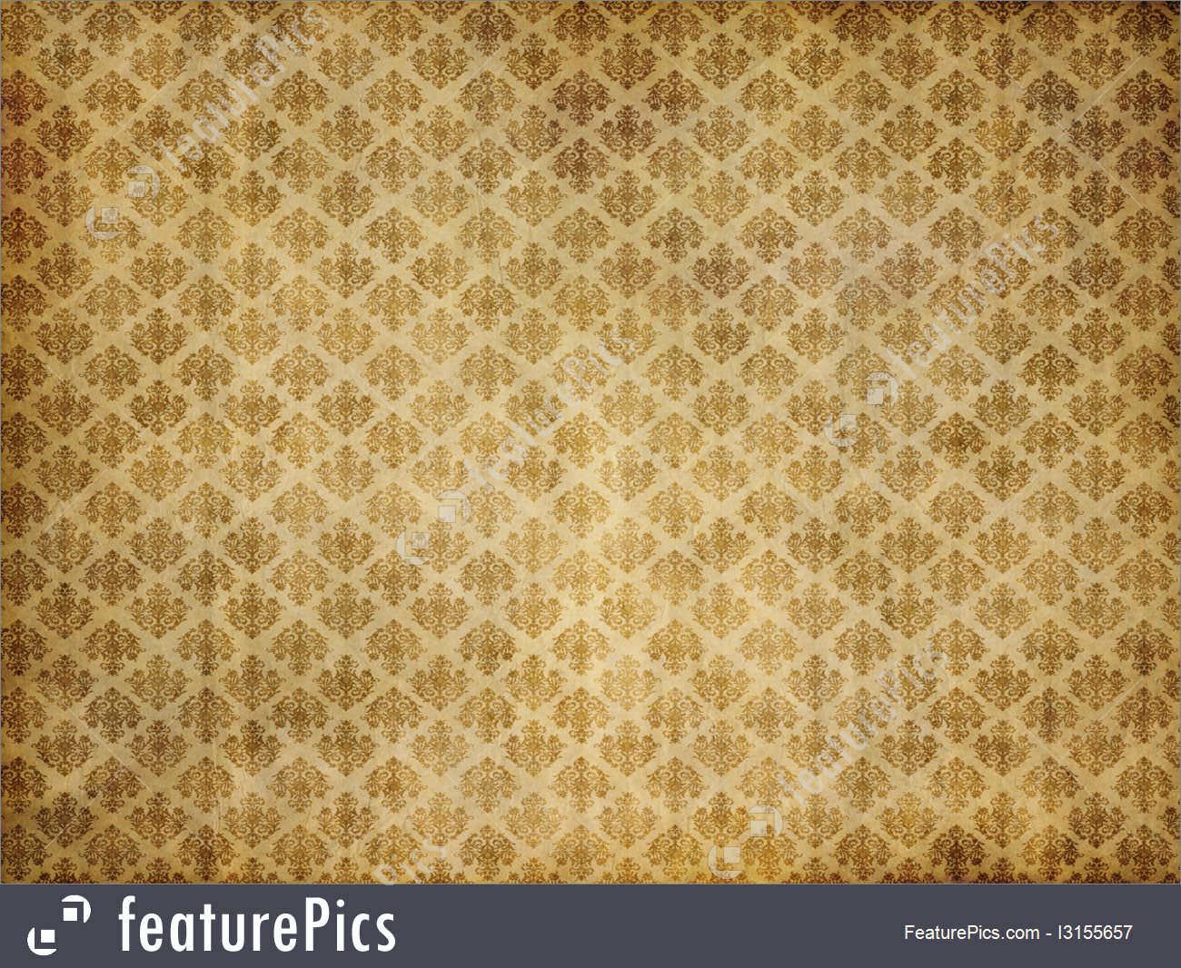 Old Brown And Yellow Damask Patterned Wallpaper - Illustration - HD Wallpaper 
