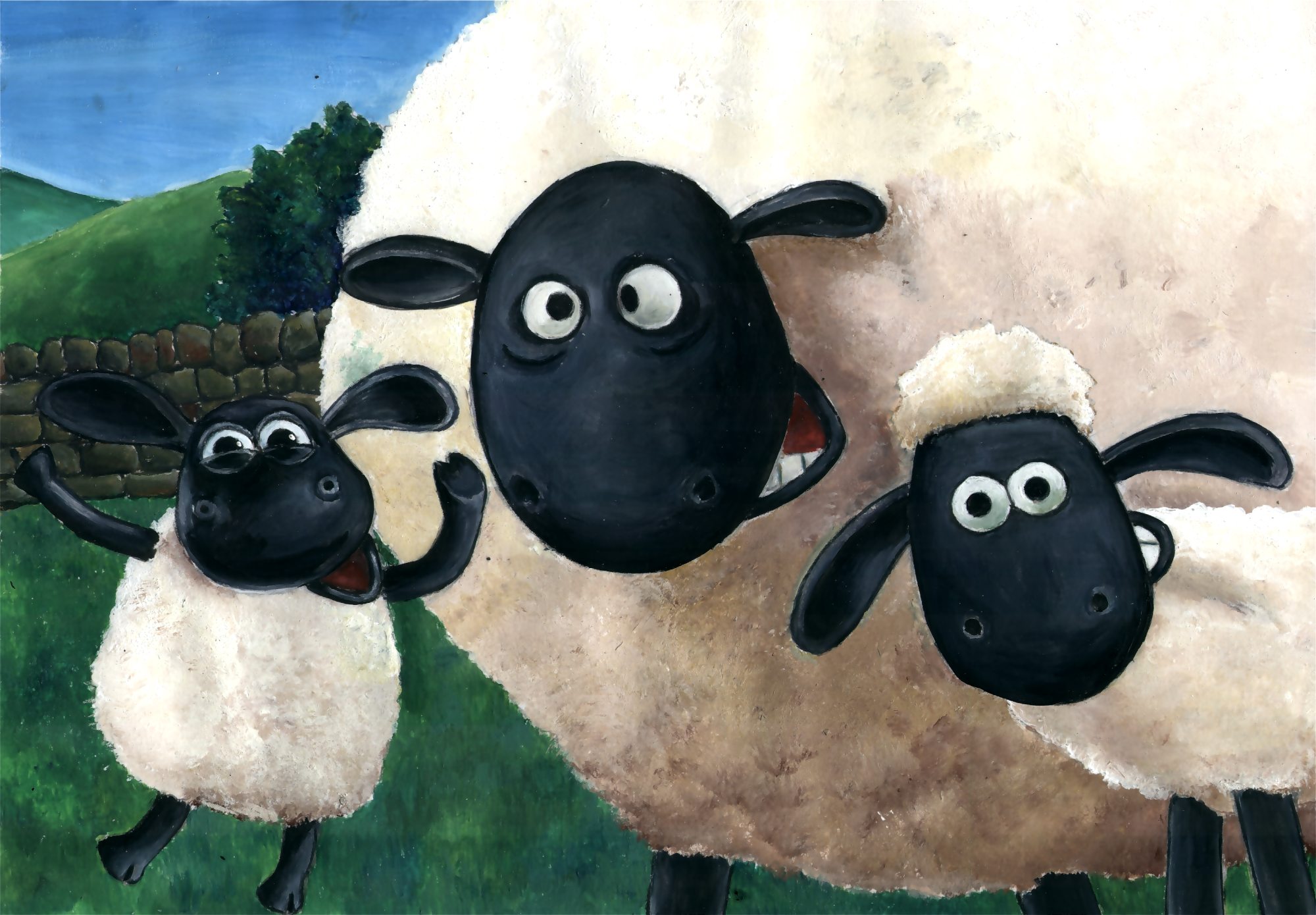 Shaun The Sheep And Friends - 2000x1390 Wallpaper 