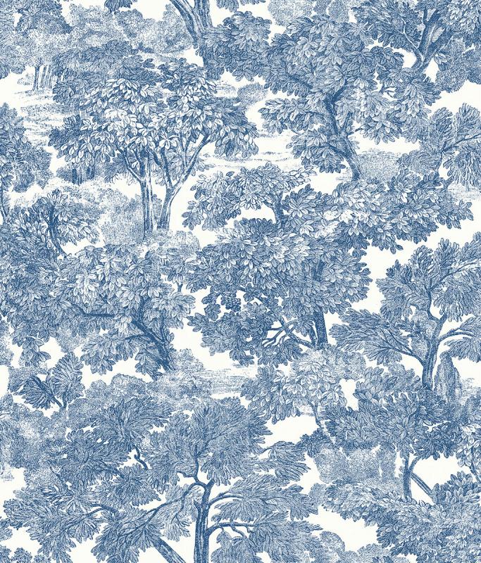 Spinney Blue Toile 3115 12543 Brewster Wallpaper 3115 - Blue Toile - HD Wallpaper 
