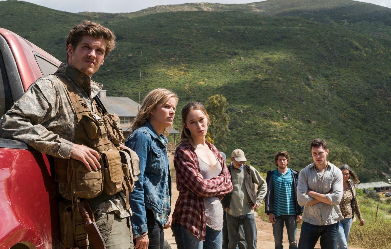 Photo Wallpaper Girl, Woman, Man, Survivor, Knife, - Troy Fear The Walking Dead - HD Wallpaper 