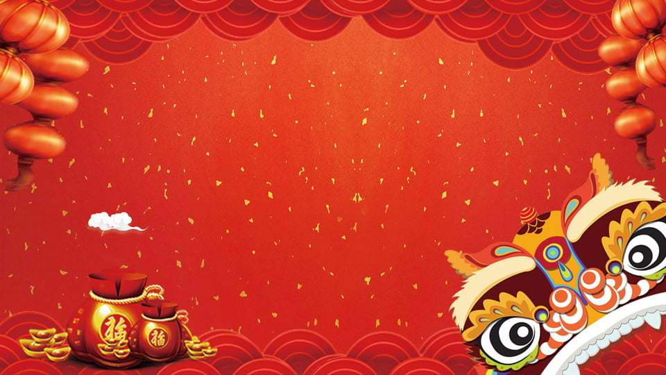2019 Chinese New Year Lion Dance Background, Lantern, - Chinese New Year 2020 Background - HD Wallpaper 