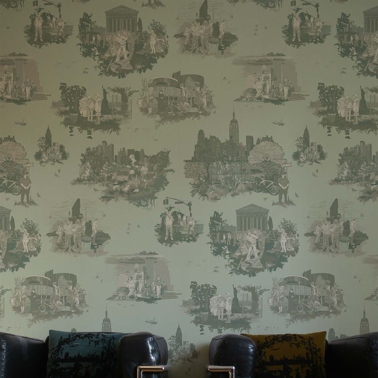 New York Toile Tb/nytoil/mica/03 - Wallpaper - HD Wallpaper 