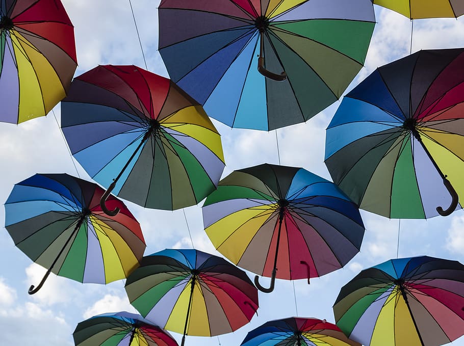Umbrellas, Color, Rain, Cute, Artistic, Symbol, Culture, - HD Wallpaper 