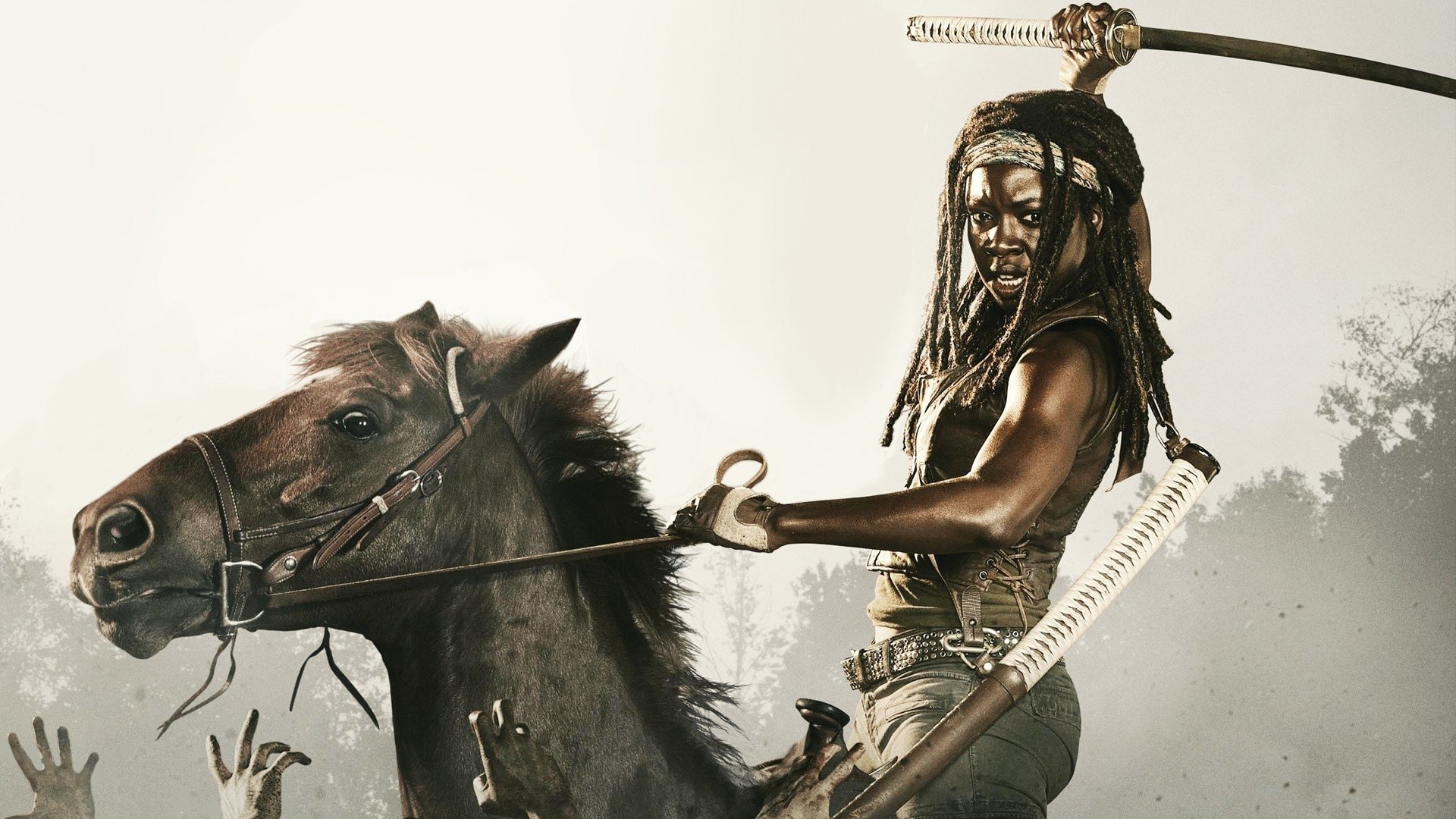 Walking Dead Wallpaper Michonne - HD Wallpaper 