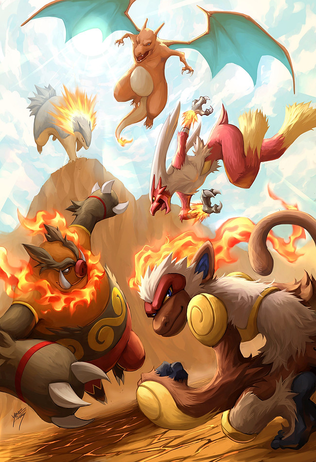 Pokemon Tipo Fuego Iniciales - HD Wallpaper 