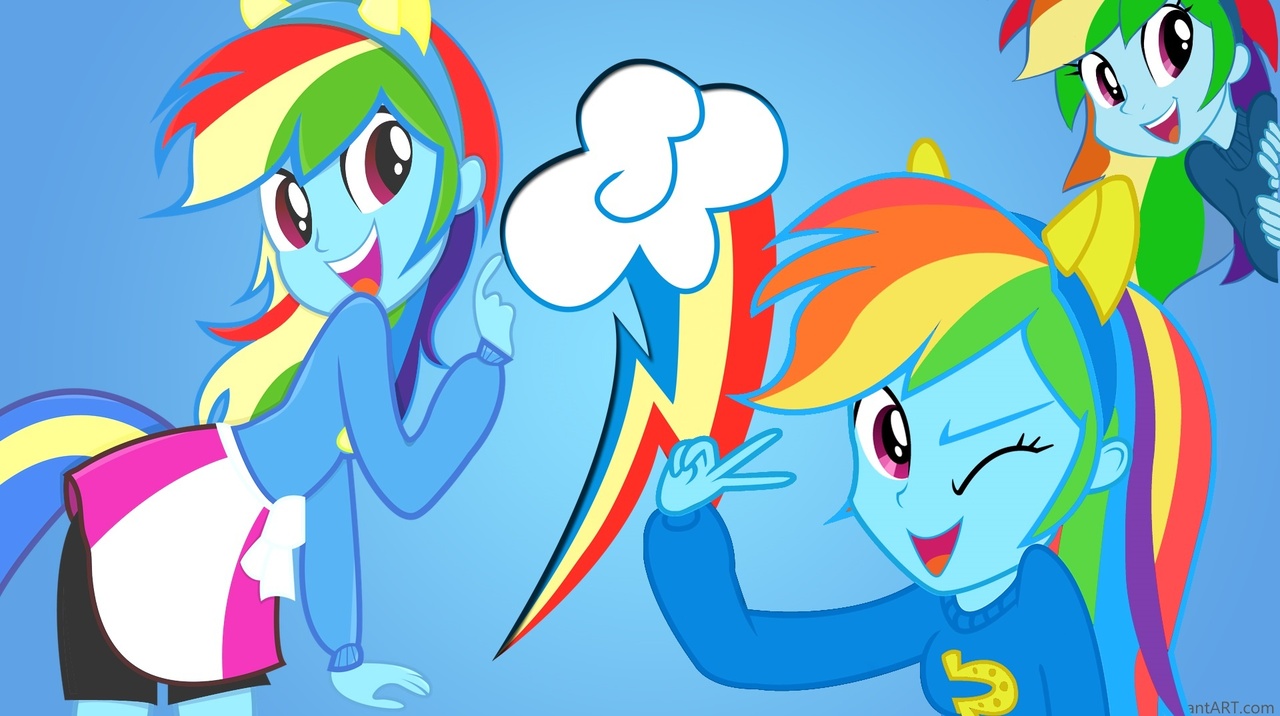 Rainbow Dash My Little Pony Rainbow Girl - HD Wallpaper 