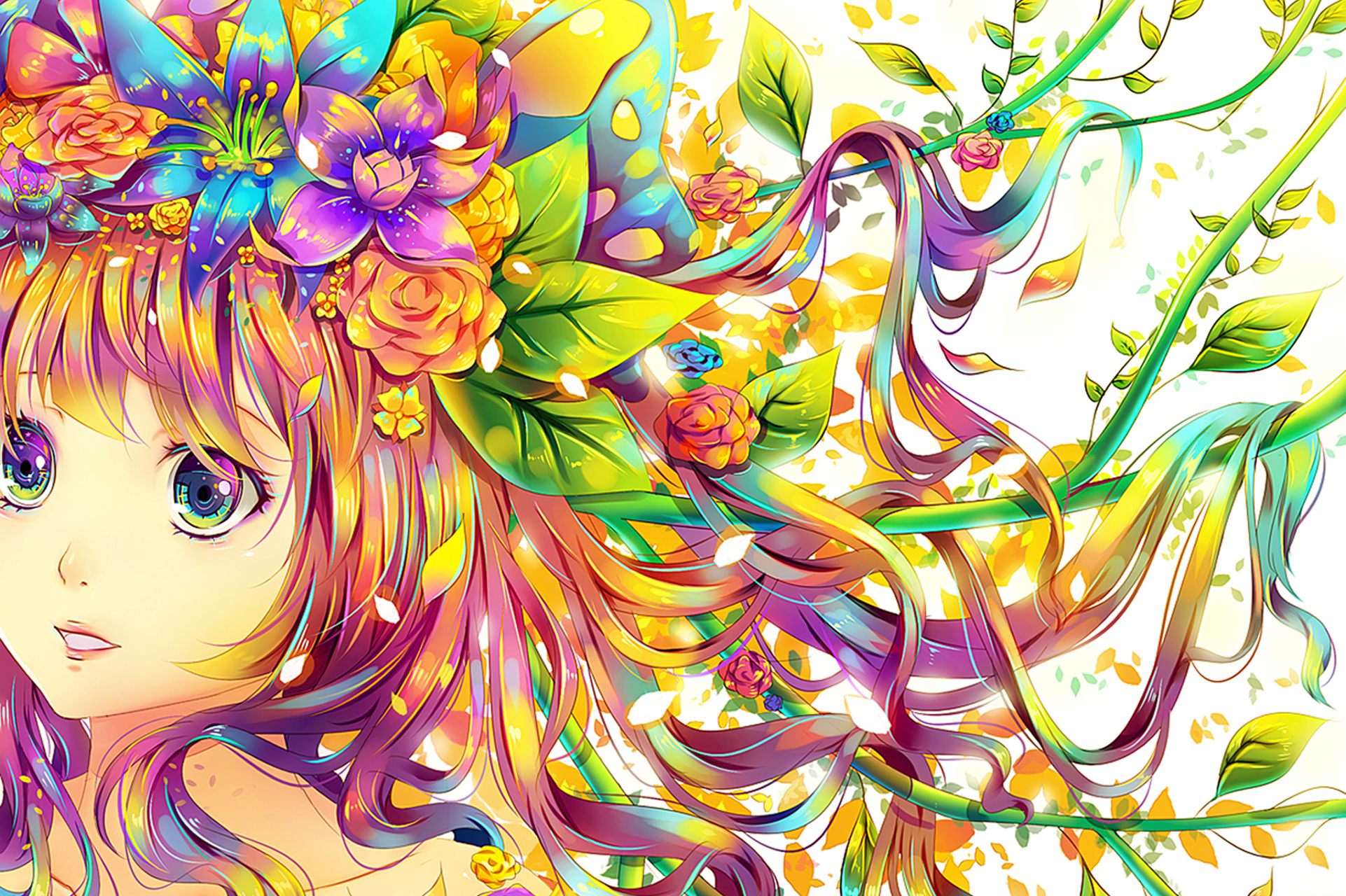 Rainbow Anime Girl Wallpaper gambar ke 5