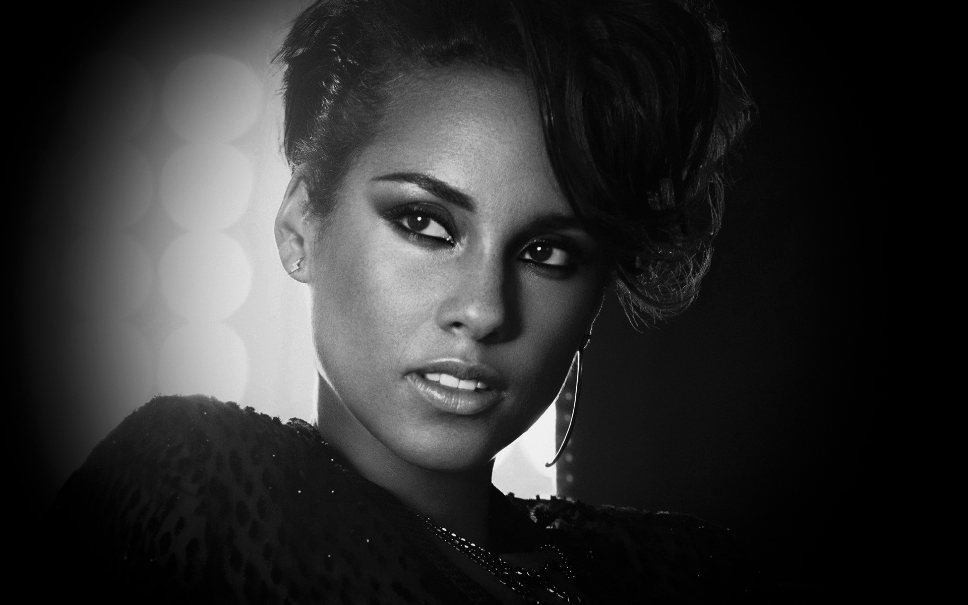 Music Portrait Fashion Monochrome Woman Model Dark - Alicia Keys Quotes About Love - HD Wallpaper 