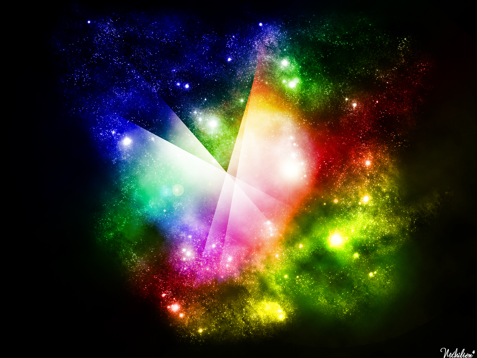 Rainbow Light On , Download Photo, Wallpapers For Desktop - Explosion Rainbow Star - HD Wallpaper 