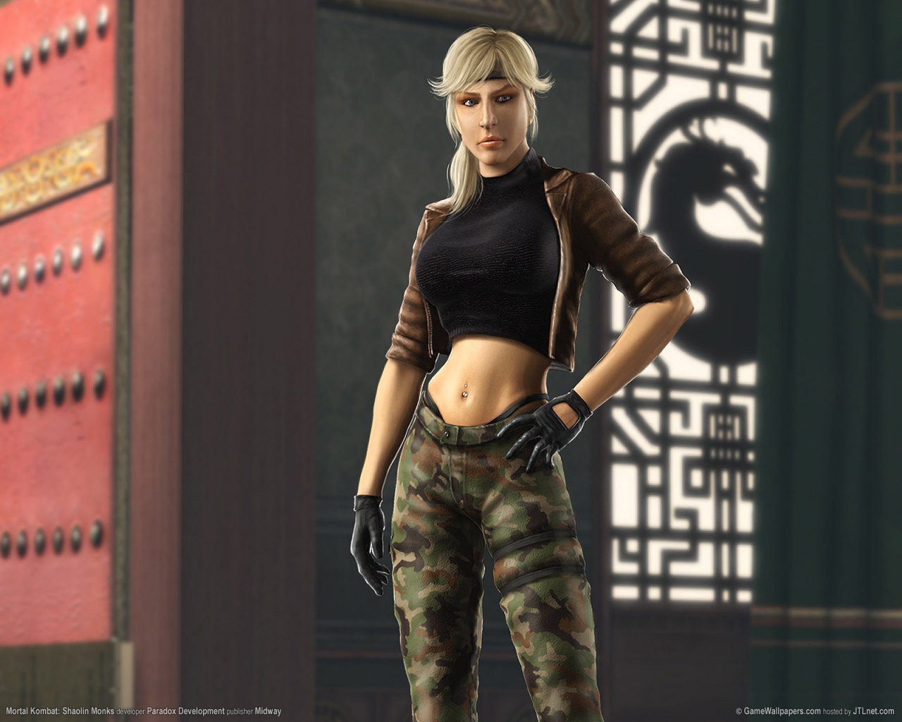 Sonya Blade Mortal Kombat Shaolin Monks - HD Wallpaper 