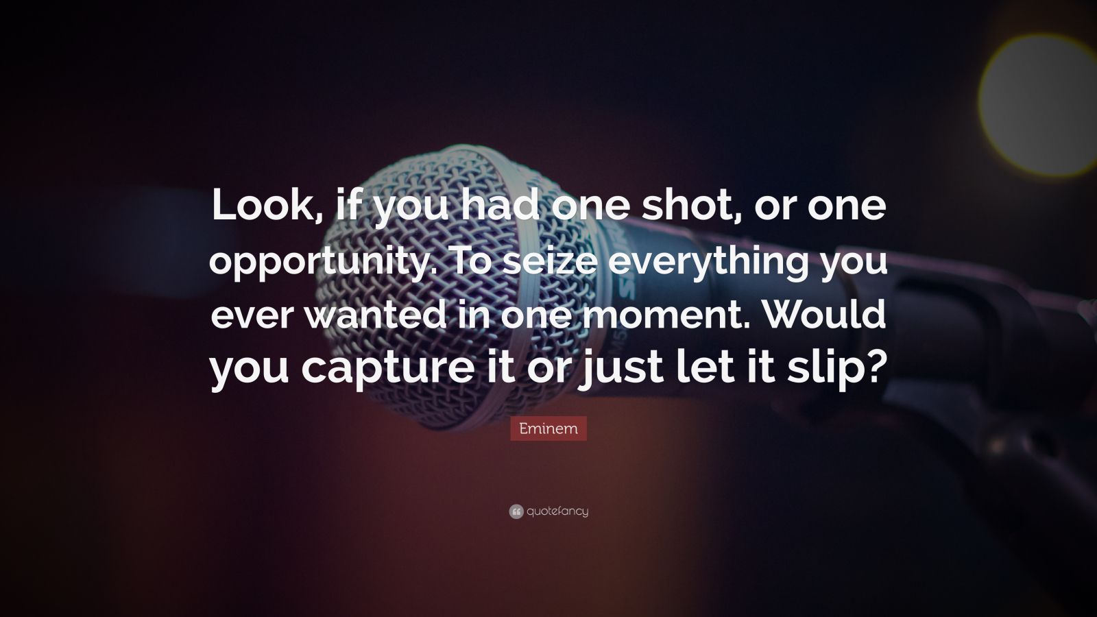 “look, If You Had One Shot, Or One Opportunity - Eminem Quotes If You Had One Shot - HD Wallpaper 