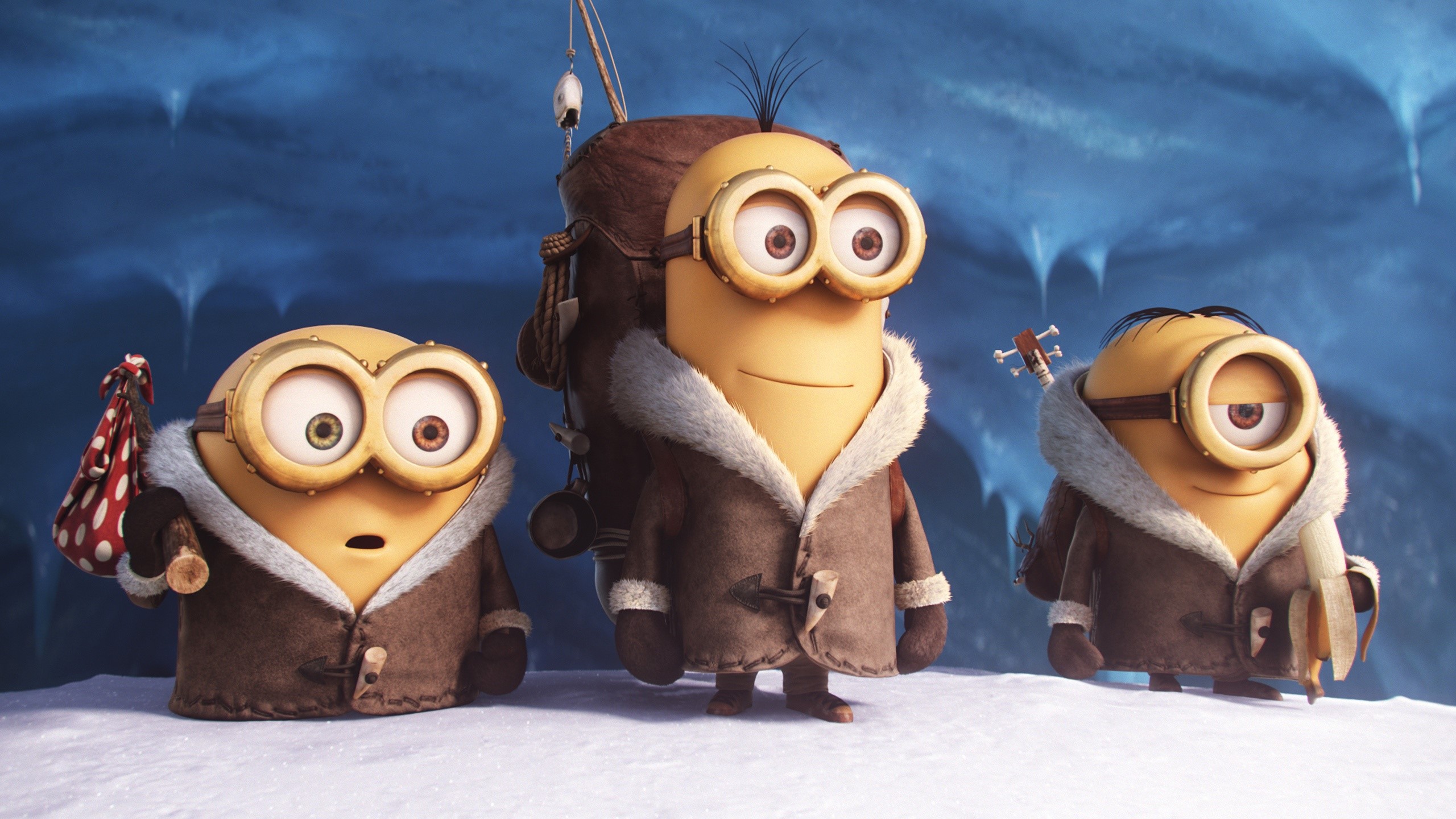 Minions In Snow - HD Wallpaper 