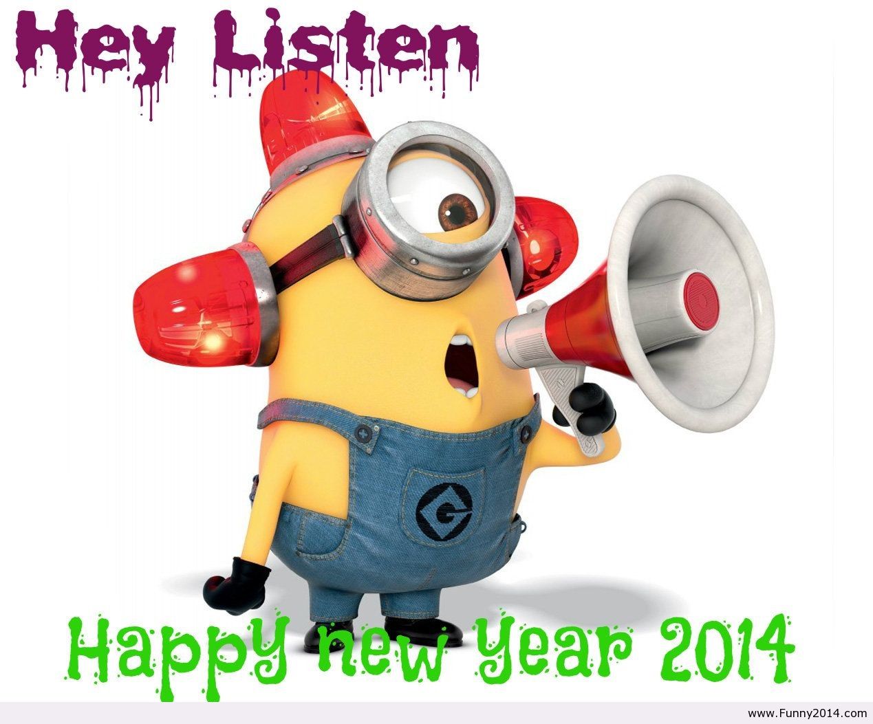 2014, Christmas, Funny Christmas - Happy New Year With Minions - HD Wallpaper 