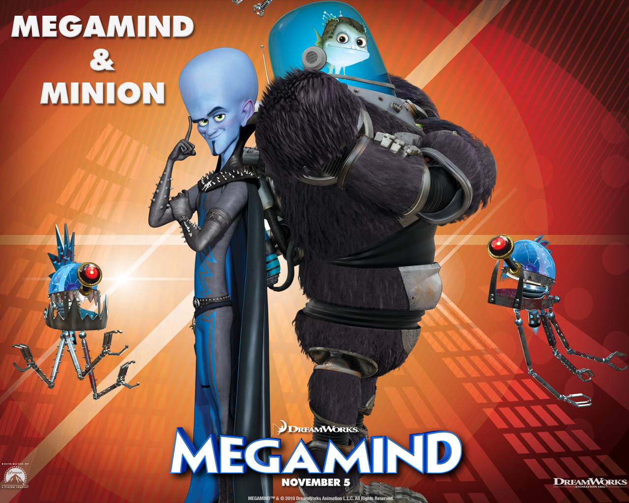 Minion And Megamind From The Dreamworks Cg Animated - Megamind And Minion - HD Wallpaper 