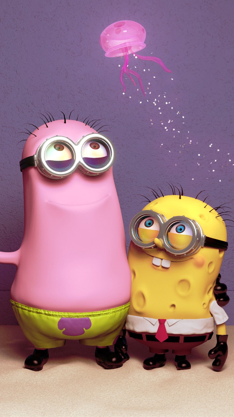 Minions Hd Wallpapers For Iphone 6 - Spongebob Minions - HD Wallpaper 