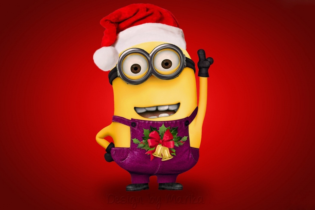 Christmas Minion In Santa Claus Costume Free Desktop - Minions Merry Christmas - HD Wallpaper 