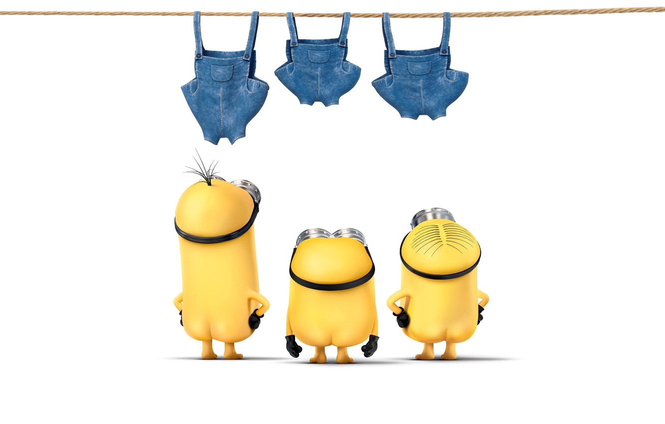 Photo Wallpaper Clothing, Yellow, Bob, Stewart, Kevin, - Minion Desktop Background - HD Wallpaper 