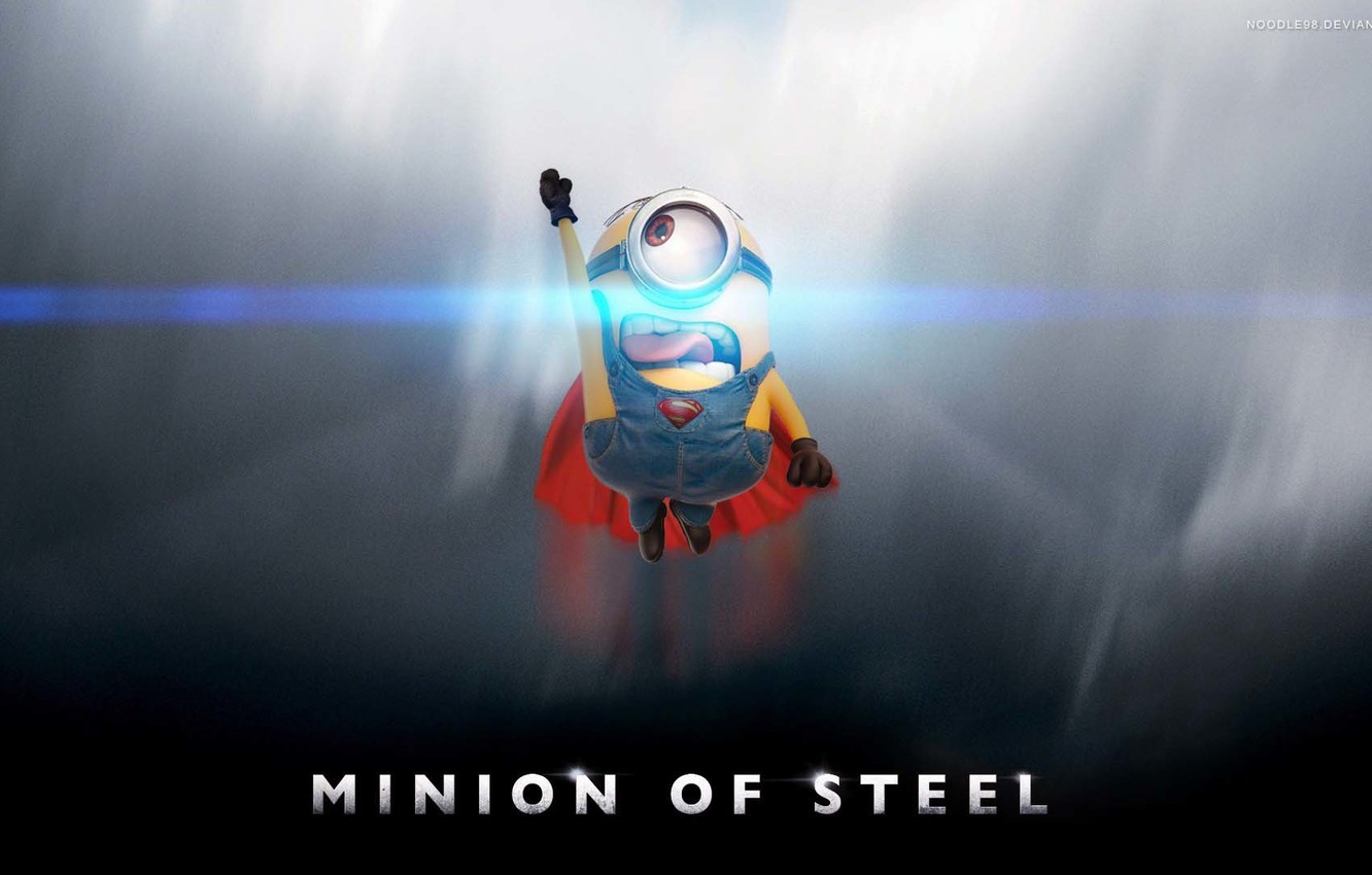 Photo Wallpaper Super Man, Man Of Steel, Minions - Minions Desktop Wallpaper Hd - HD Wallpaper 
