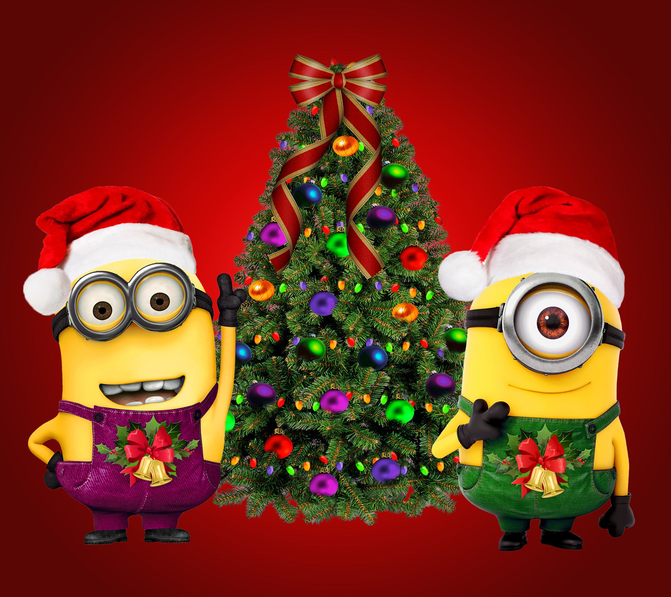 Christmas Minions Wallpaper Download - Minions Wallpaper Christmas - HD Wallpaper 