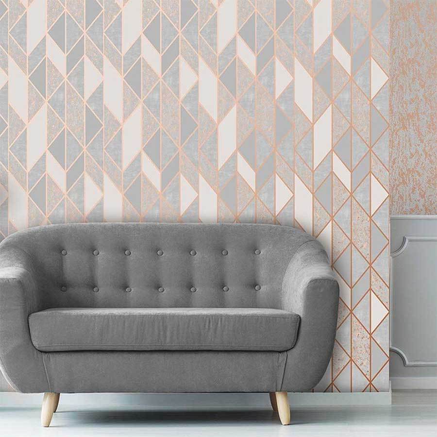 Milan Geo Rose Gold - HD Wallpaper 