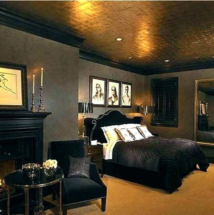 Gold Bedroom Wallpaper Black And Gold Bedroom Wallpaper - Dark Brown And Gold Bedroom - HD Wallpaper 