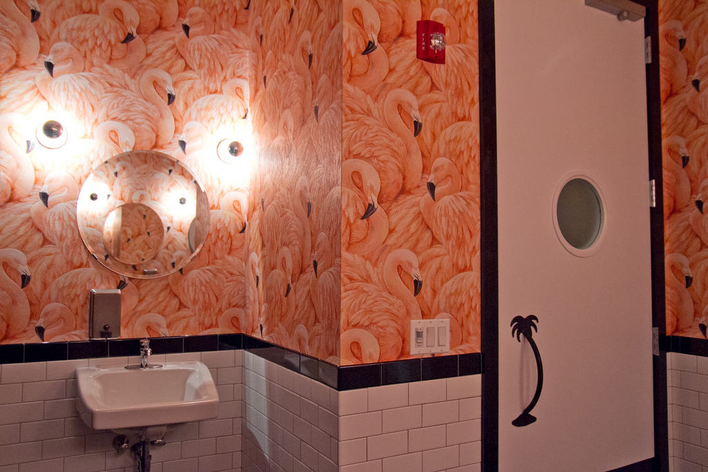 Elegant Flamingo Bathroom F L A M I N G O B T H R Serious - Wall - HD Wallpaper 