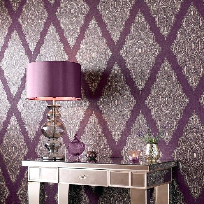 Purple Wallpaper Damask Floral Metallic Wallpaper Jewel - Bedroom Purple  Wallpaper Design - 700x700 Wallpaper 