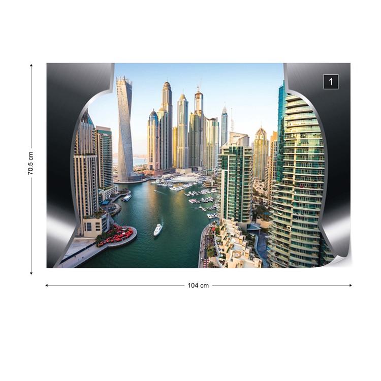 Dubai City Skyline Wallpaper Mural - Dubai Marina - HD Wallpaper 