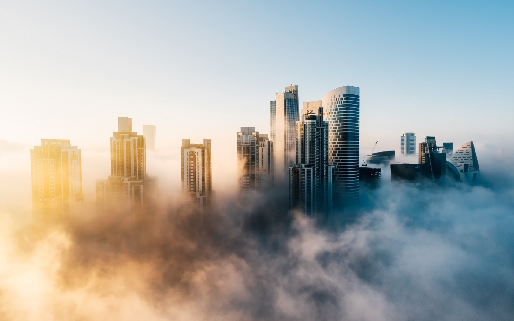 Wallpaper Dubai City In Morning, Fog, Skyscrapers, - Uae Wallpaper Hd - HD Wallpaper 