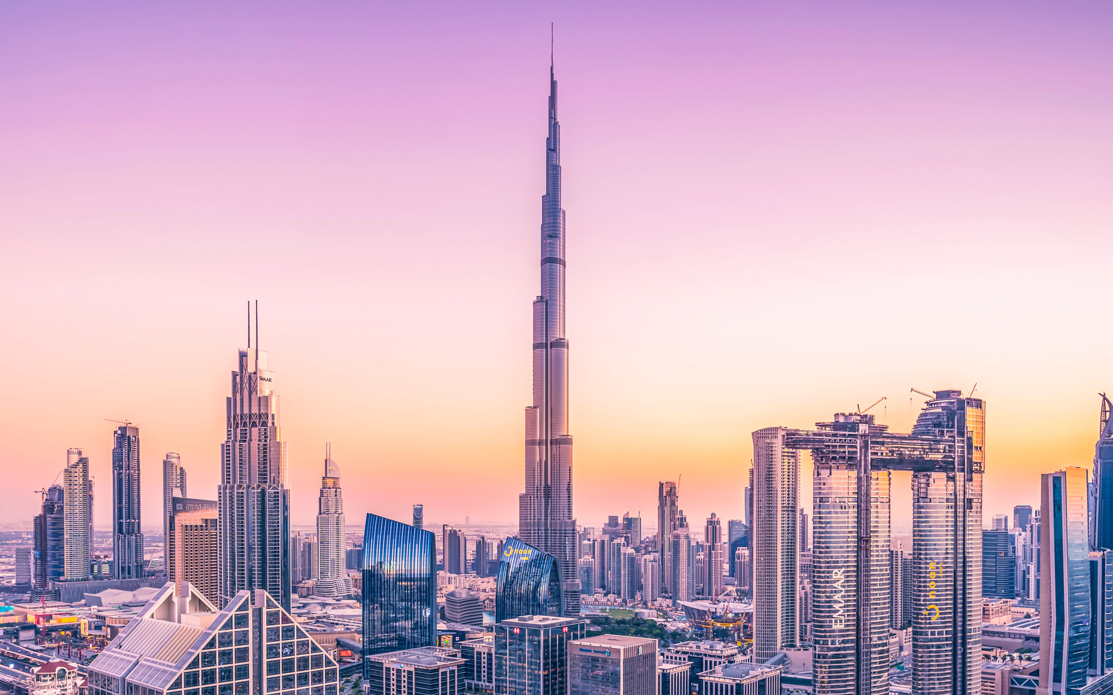 Burj Khalifa, 4k, Sunset, Cityscapes, Skyscrapers, - Burj Khalifa - HD Wallpaper 