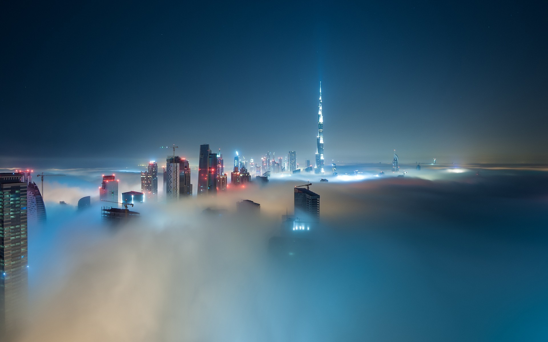 Burj Khalifa Cloud Night - HD Wallpaper 