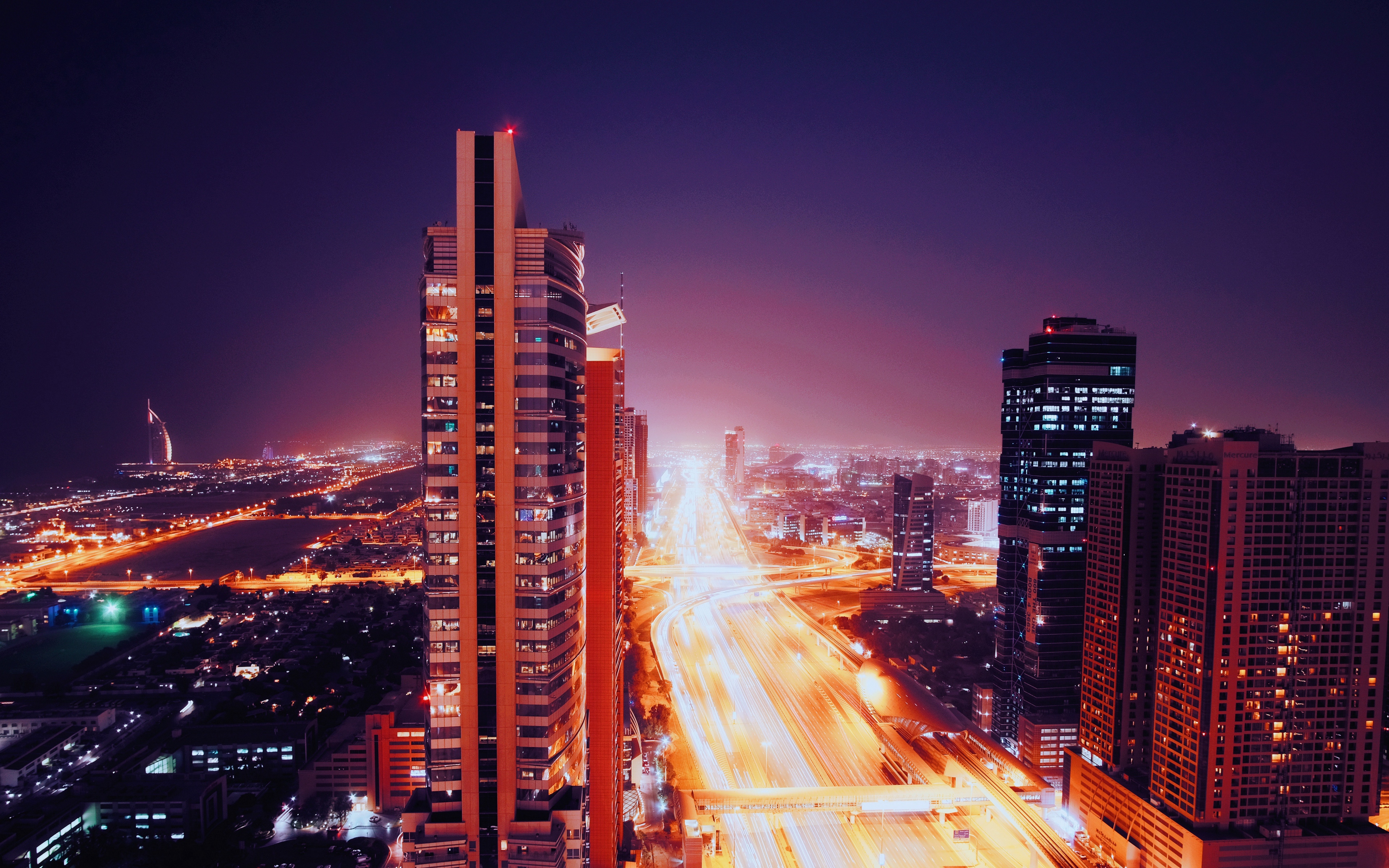 Wallpaper Night City, Architecture, City Lights, Dubai, - Png Background Dubai Night - HD Wallpaper 