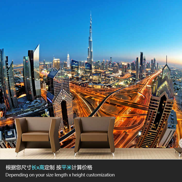 Dubai Skyscrapers City Construction Nightscape 3d Photo - Dubai Property Market - HD Wallpaper 