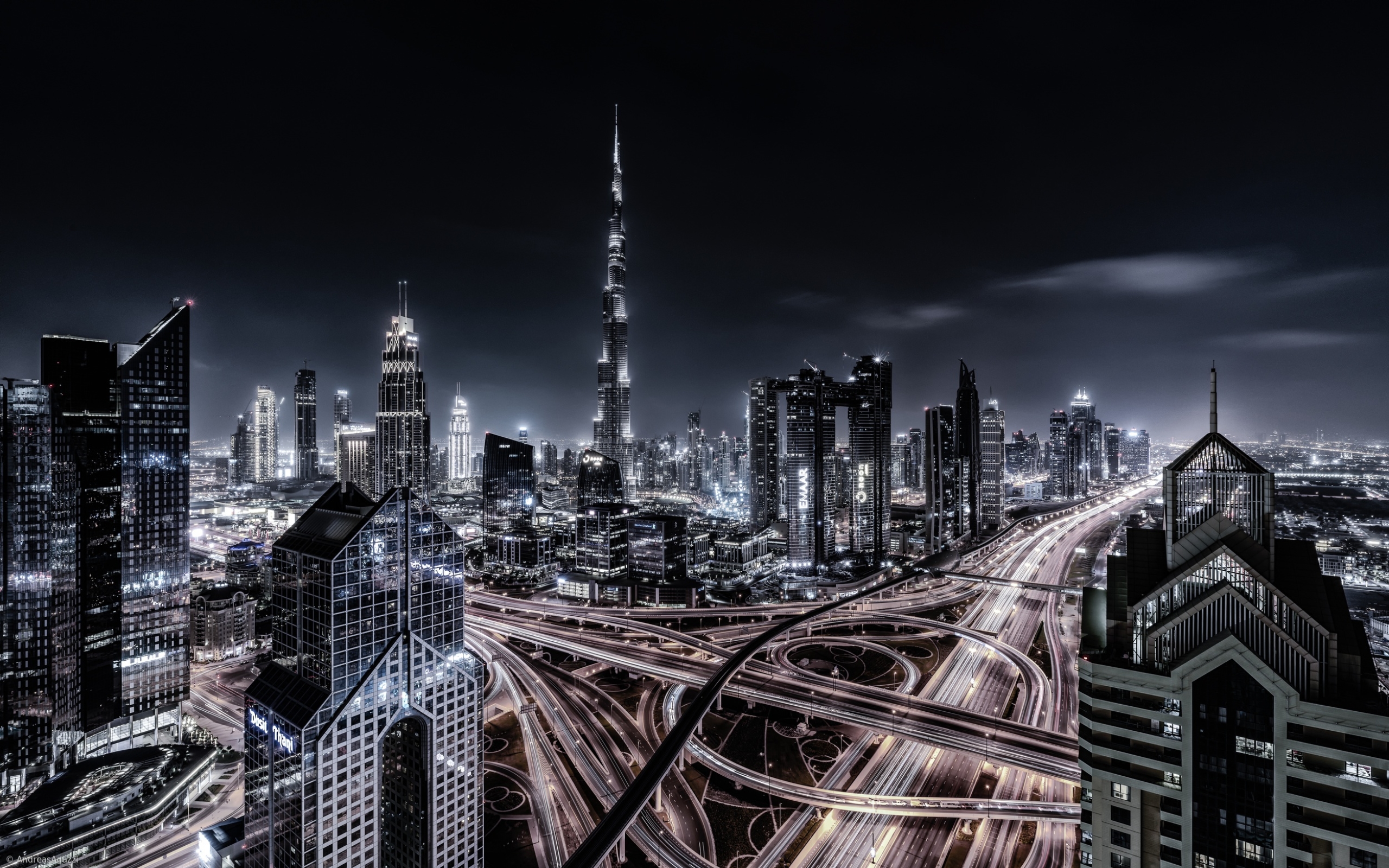 Wallpaper Of Building, City, Cityscape, Dubai, Highway, - Dubai Youtube  Cover - 2560x1600 Wallpaper 