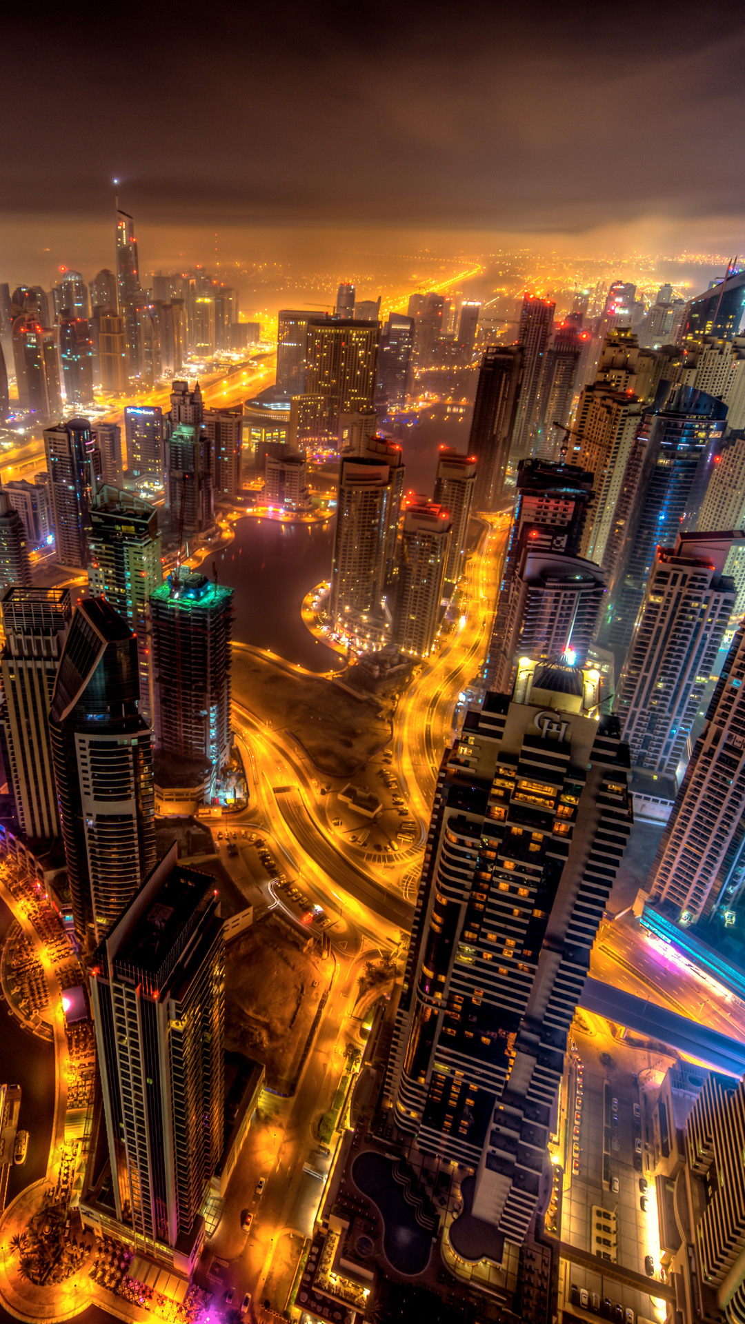 Wallpaper Dubai Buildings Night Lights, Hd, 4k Images - 4k Iphone Wallpapers Of Dubai - HD Wallpaper 