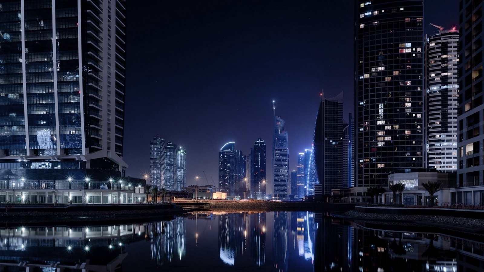 Wallpaper Dubai, City, Lights - Wallpaper - HD Wallpaper 