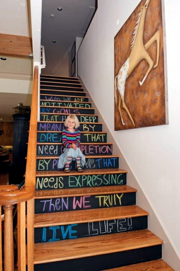 The Staircase Decorating Ideas With Paint Leftover - Stair Home Decoration - HD Wallpaper 