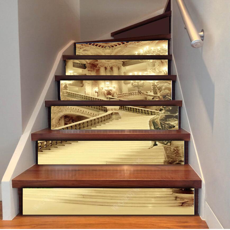 Staircase Painting Waterfall - HD Wallpaper 