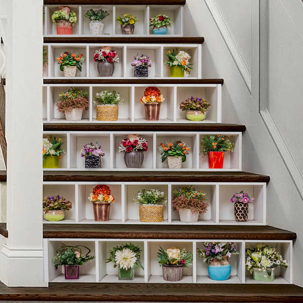 6 Pcs/set 3d Landscape Self-adhesive Stairs Risers - Tranh 3d Dán Bậc Cầu Thang - HD Wallpaper 