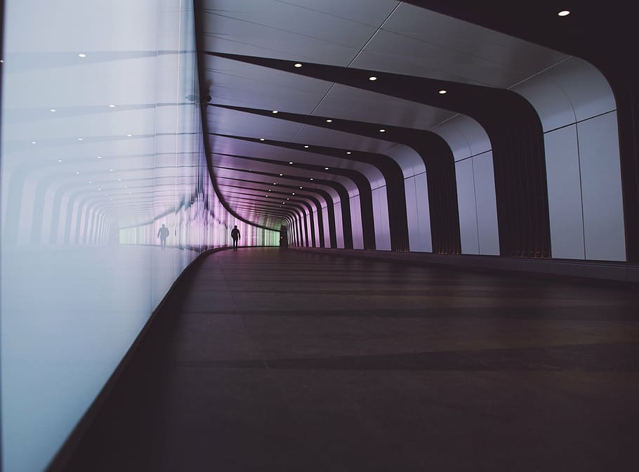 Person Walking On Empty Hallway Of Building, Architecture, - Architecture - HD Wallpaper 
