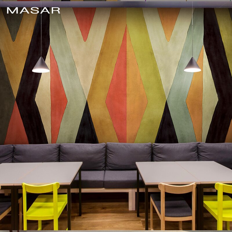 Masar Creative Geometric Interlaced Lines Color Mural - Coffee Table - HD Wallpaper 