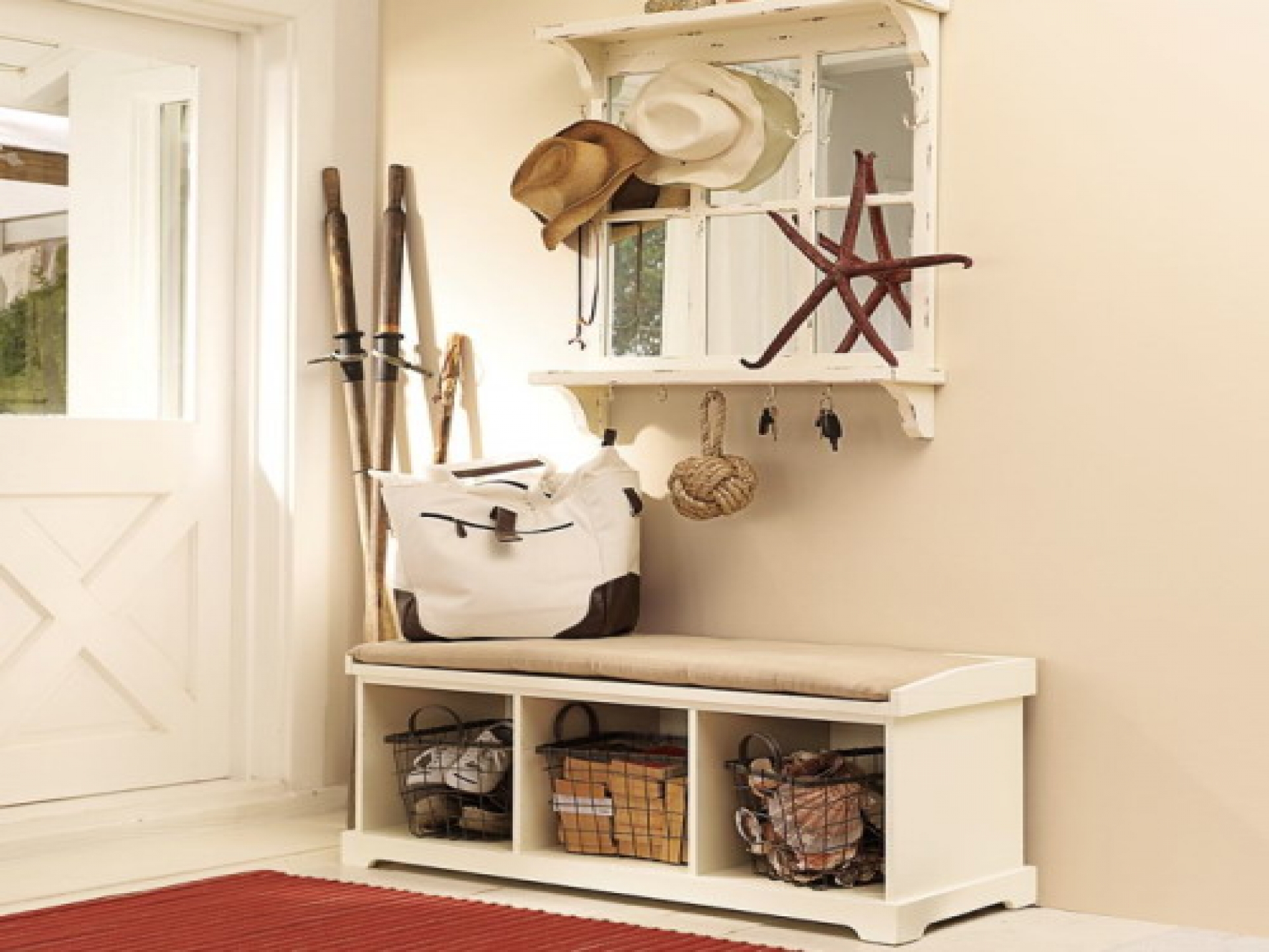 Entrance Hall With Shoe Locker Pottery Barn Entryway Bench