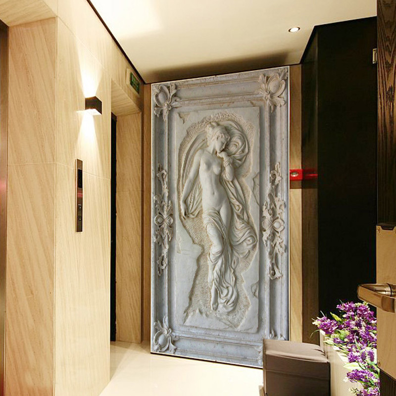 Customized 3d Stereoscopic Relief Angel Nude Statue - Bedroom Door Retro Design - HD Wallpaper 