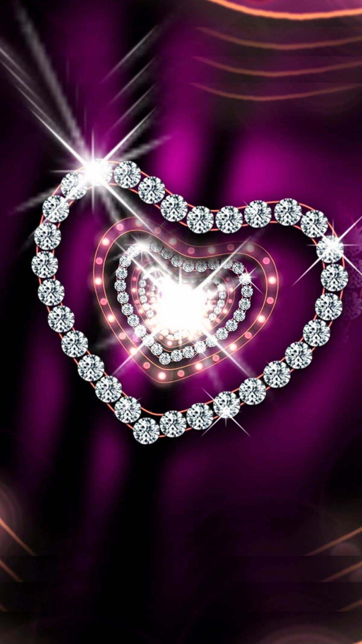 1200x2132, Purple And Silver Diamonds 
 Data Id 52536 - Diamond Heart Wallpaper Hd - HD Wallpaper 