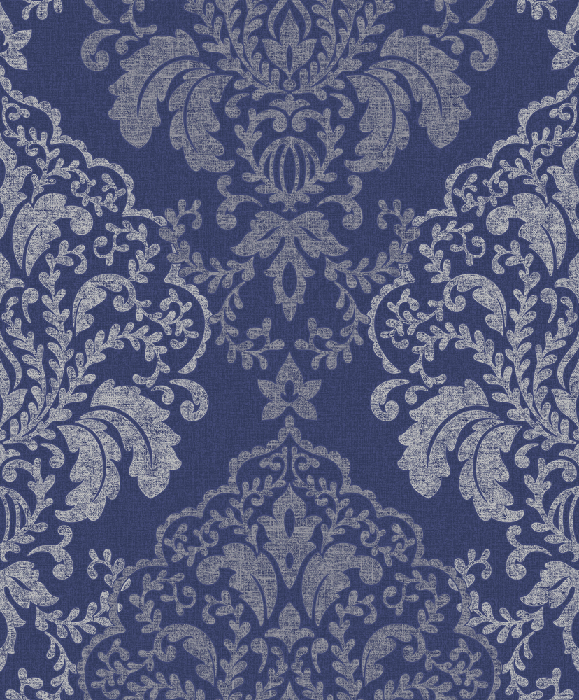 Blue Damask Wallpaper Uk - HD Wallpaper 