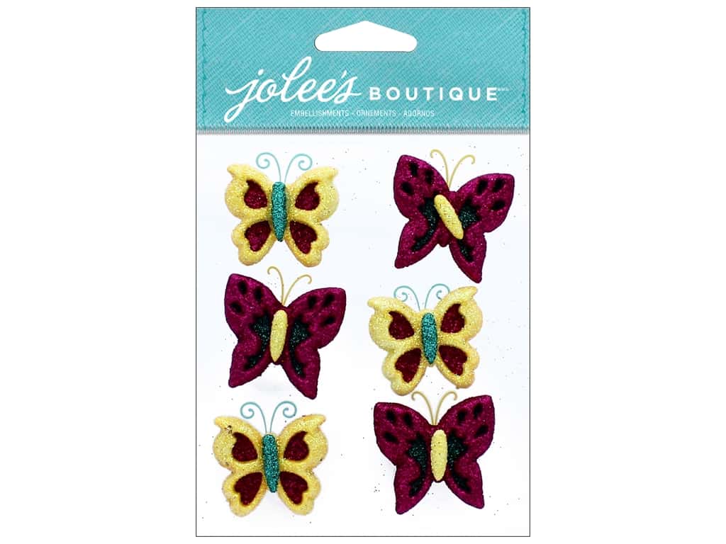 Ek Jolee S Boutique Repeats Glitter Butterfly - Cynthia (subgenus) - HD Wallpaper 